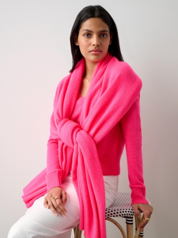 Cashmere Travel Wrap Electric Magenta