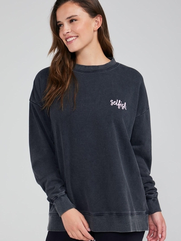 Selfish Roadtrip Sweatshirt | Washed Black