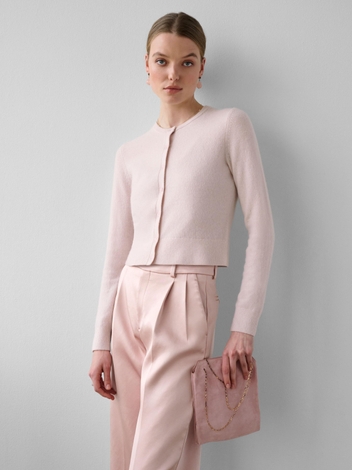 Essential Cashmere Crewneck Cardigan Pink Sand