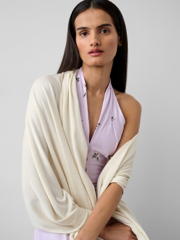 Silk Cashmere Travel Wrap Chalk