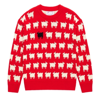 Warm & Wonderful MenS Diana Edition Sheep Sweater In Cotton Diana Red