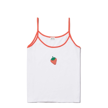 The Spaghetti Tank Strawberry - White/Poppy
