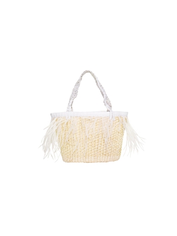 Feathers Mini Basket Natural Straw