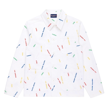 Cities Critter-Embroidery Chore Coat (Preorder) White