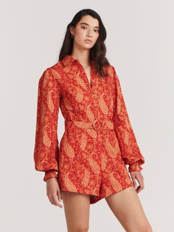 Gisele Playsuit Terracotta Paisley