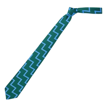 Blue-And-Green Zig Zag Tie Blue/Green