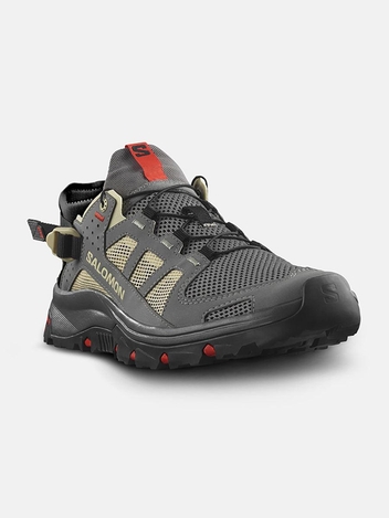MenS Salomon Techamphibian 5 Pewter/Moth/Fiery Red