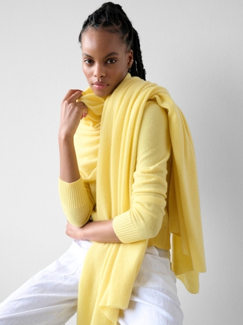 Cashmere Travel Wrap Soft Daffodil