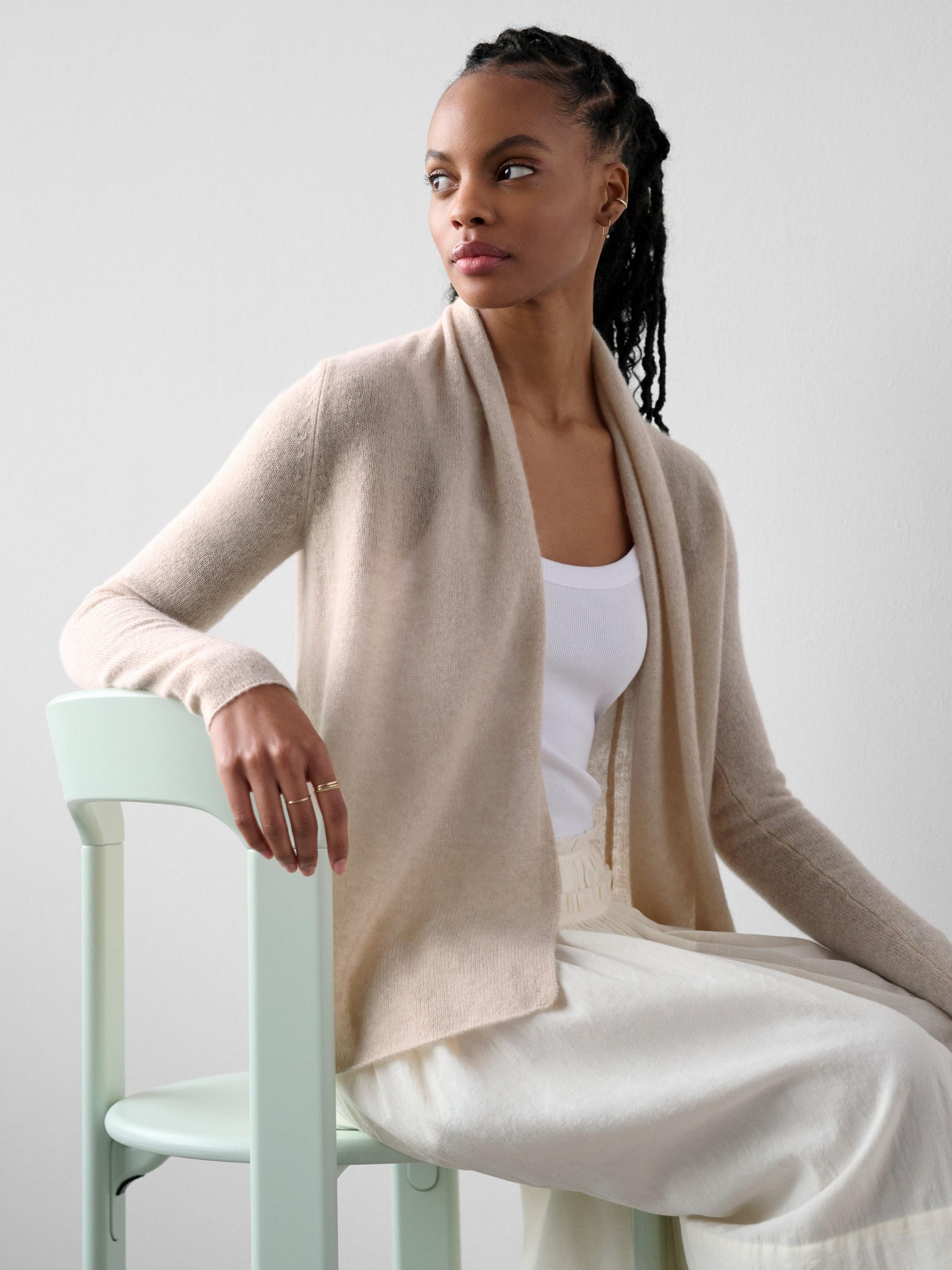 White and clearance warren trapeze cardigan