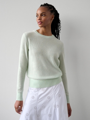 Essential Cashmere Crewneck Seafoam Haze Heather