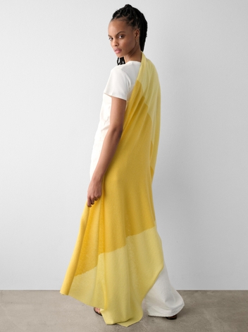 Cashmere Ramona Colorblock Travel Wrap Lemon Combo