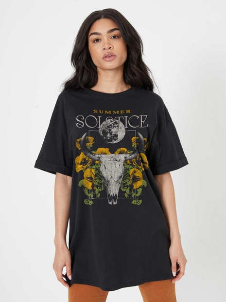 Summer Solstice Black Tee Dress