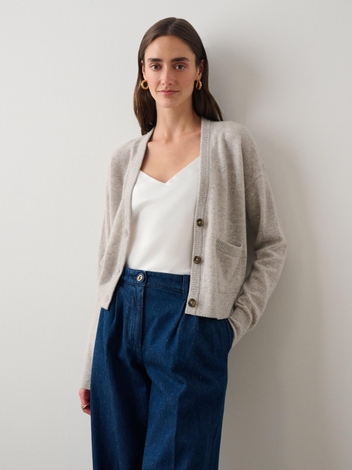 Cashmere Pocket Cardigan Misty Grey Heather