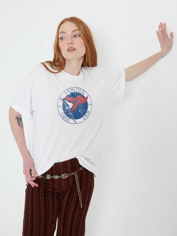 Montauk Yacht Club White Boyfriend Tee