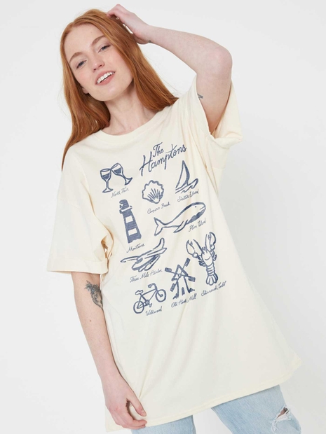 The Hamptons Sites Off-White Tee Dress