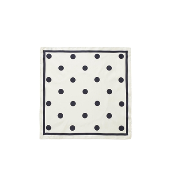 The Silk Mischa Dot Scarf - Cream/Navy