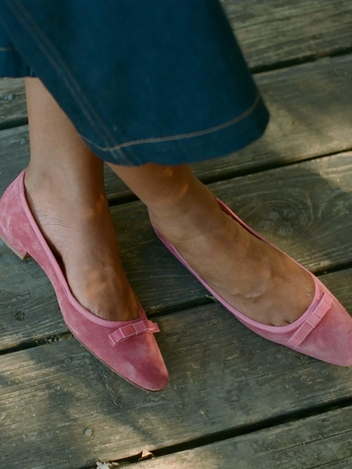 Odette Ballet Flat -- Dusty Pink Suede