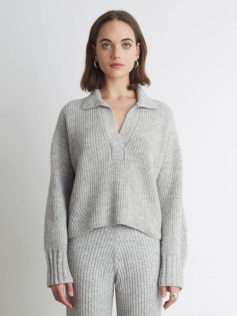 Brynn Sweater | Pale Grey Melange