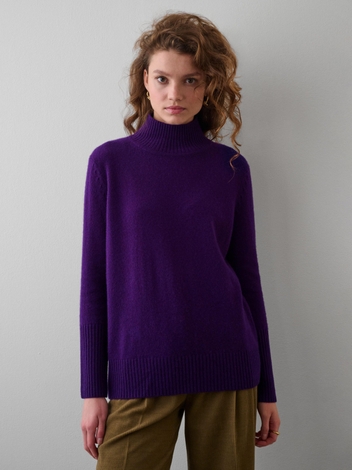Cashmere Easy Standneck Deep Plum