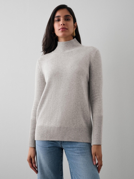 Cashmere Easy Standneck Misty Grey Heather