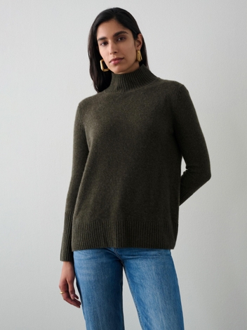 Cashmere Easy Standneck Thyme Heather