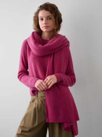 Cashmere Travel Wrap Magenta Heather