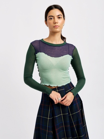 Bella Top Green & Navy