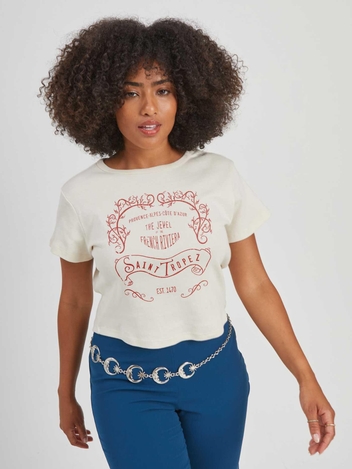 Saint Tropez Off White Baby Tee