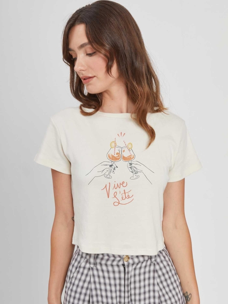 Vive LEte Off White Baby Tee