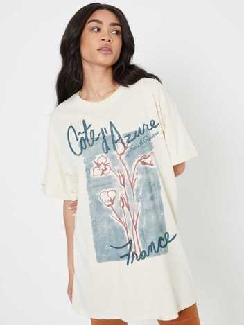 French Riviera Off-White Tee Dress