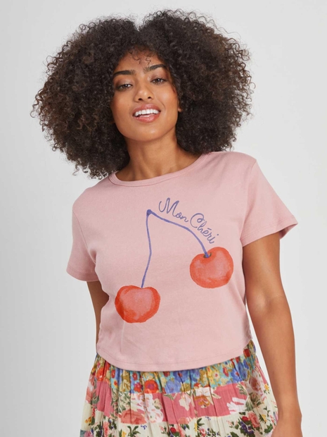Mon Cheri Dusty Pink Baby Tee