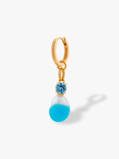 Blue Swan Lake Pearl Hoop Earring