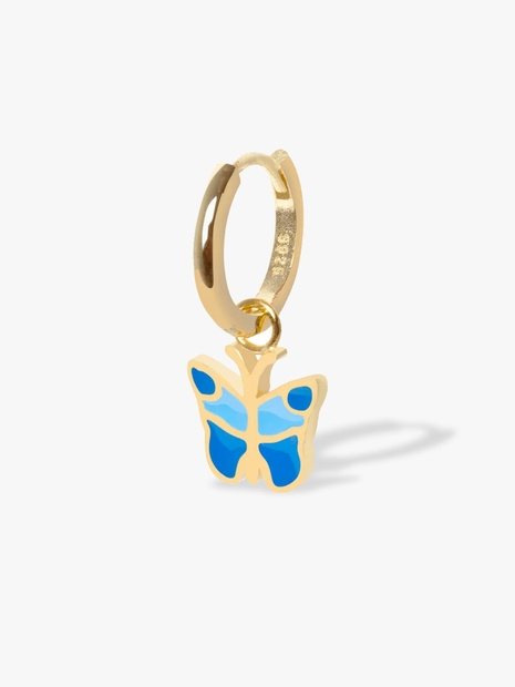 Gold Blue Butterfly Earring