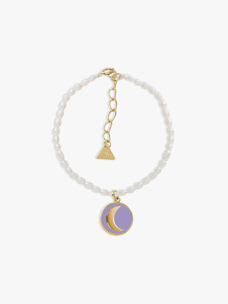 Gold Purple Bloom Cosmic Love Pearl Bracelet