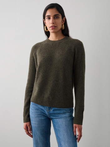 Cashmere Waffle Sweatshirt Thyme Heather