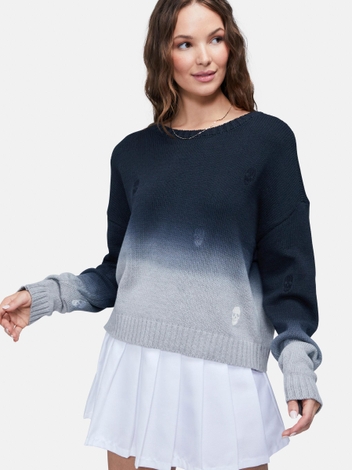 Skull Embroidered Sweater | Heather