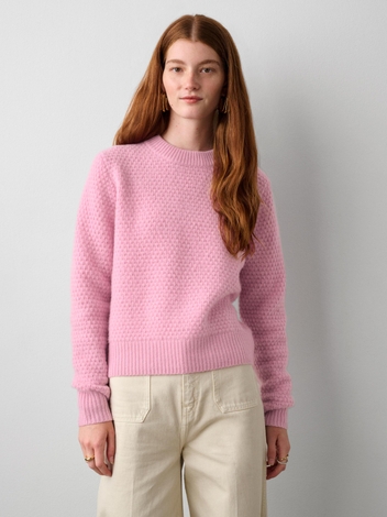 Cashmere Textured Crewneck Carnation