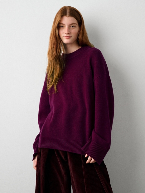 Merino Cashmere Cozy Crewneck Mulberry Marl