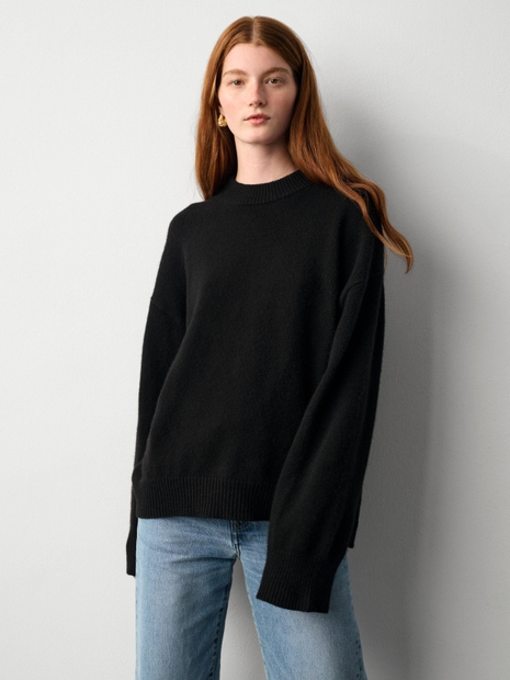 Merino Cashmere Cozy Crewneck Black