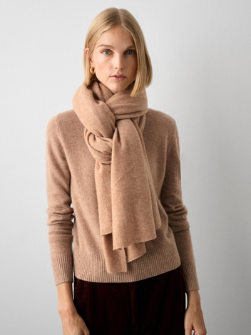 Cashmere Travel Wrap Camel Heather