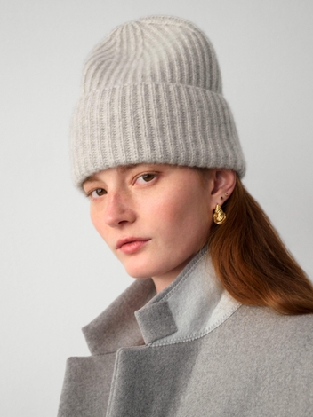 Cashmere Cuffed Beanie Misty Grey Heather