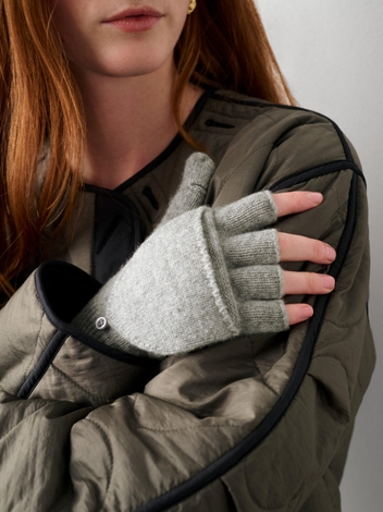Cashmere Pop Top Glove Grey Heather
