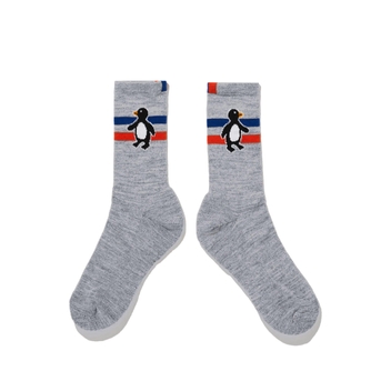 The MenS Penguin Sock - Heather Grey