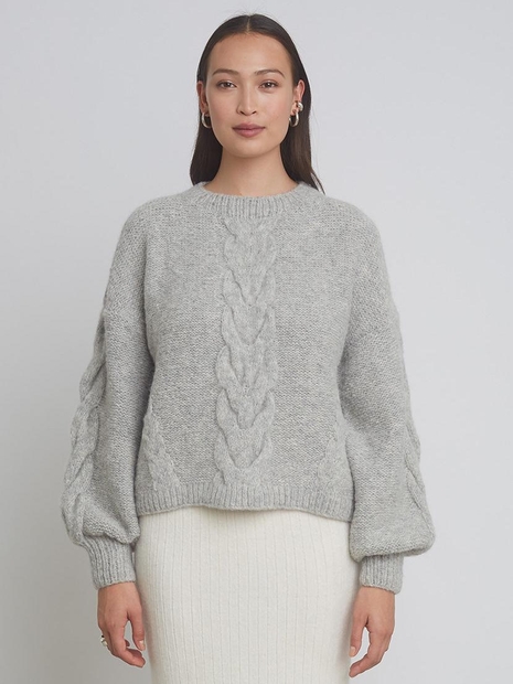 Vaida Sweater | Pale Grey Melange