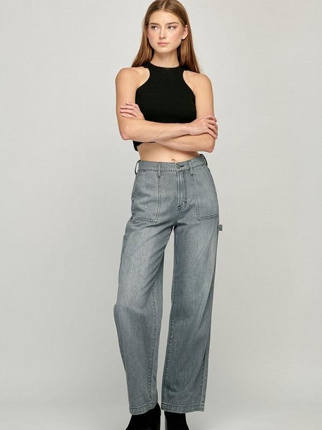 Logan P/ Grey Color Classic Carpenter Dad Jean