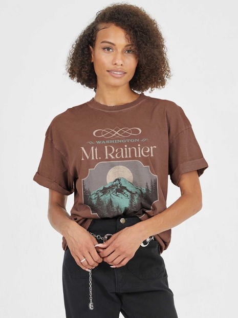 Mount Rainier Western Chocolate Boyfriend Tee