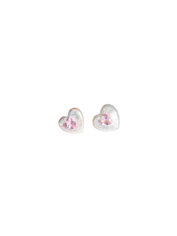 Elizabeth — Heart Shaped Baroque Pearl Earrings