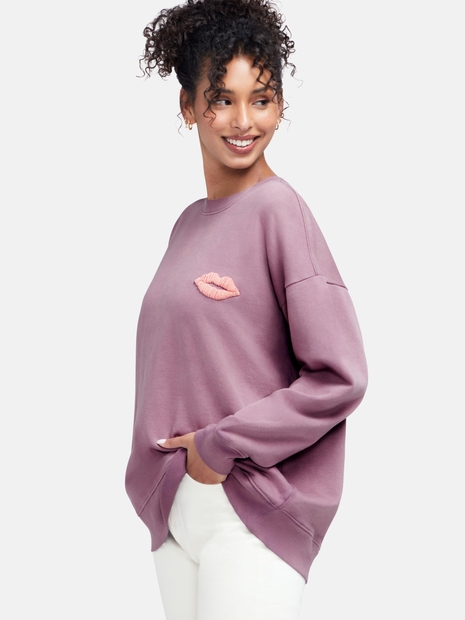 Beaded Lip Roadtrip Sweatshirt | Grapeade