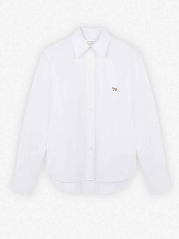 메종키츠네 우먼 코튼 베이비폭스 패치 클래식 셔츠 화이트 LW00402WC0025 P100